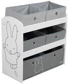 Fehér-szürke játéktároló 63,5x29,5x60 cm Miffy – Roba