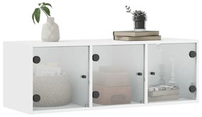 fehér faliszekrény üvegajtókkal 102 x 37 x 35 cm