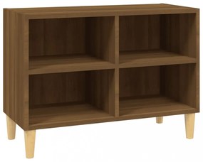 barna tölgy TV-szekrény tömör falábakkal 69,5x30x50 cm
