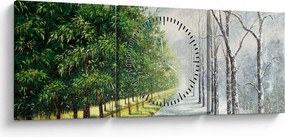 Kép - Tél versus nyár (órával) (90x30 cm)