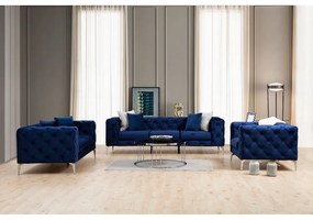 Sötétkék bársony kanapé 197 cm Como – Artie