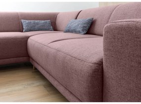 Rózsaszín kinyitható-tárolóhelyes sarokkanapé (bal oldali-L alakú) Classy Sophie – Miuform