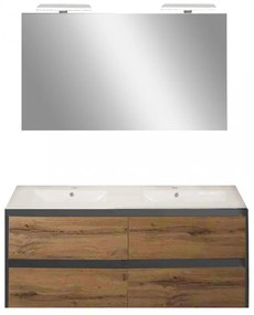 Porto Prime 120 komplett fürdőszoba bútor antracit-country tölgy színben