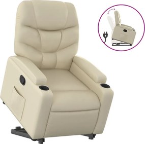 vidaXL krémszínű műbőr felállást segítő dönthető fotel