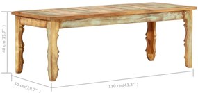 Tömör újrahasznosított fa dohányzóasztal 110 x 50 x 40 cm