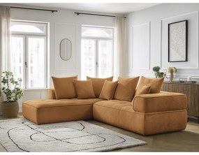 Mustársárga zsenília sarokkanapé (bal oldali-L alakú) Whesley – Bobochic Paris