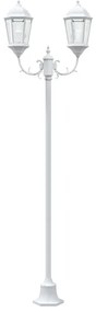 Kerti Lámpaoszlop 2-Lámpás E27 Fehér 220 cm Alumínium