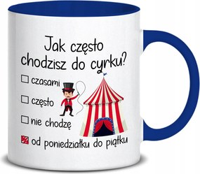 Fehér Bögre 330ml Sötétkék Egész Hétre Cirkuszban Vegyes