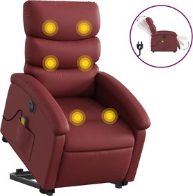 vidaXL elektromos bordó műbőr felállást segítő dönthető masszázsfotel