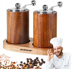 Fa Daráló Készlet Dikom 2db-os Só Bors Fűszer Fa 10cm