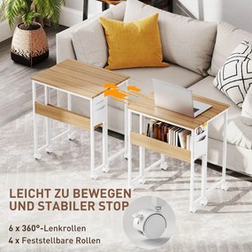 Összecsukható íróasztal, átalakítható kisasztallá, nyitott polccal, natúr
