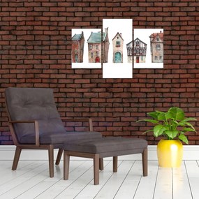 Kép - Akvarell házak (90x60 cm)