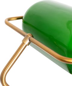 Okos Banker állólámpa bronzszínű, zöld üveggel, WiFi A60-nal