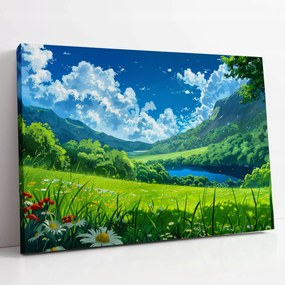 Vászonkép Rét a tóparton táj otthon nappali szoba 100x70