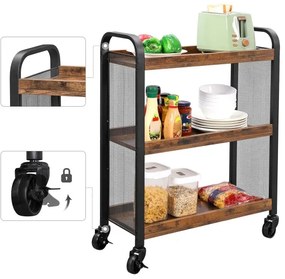 Tálalóasztal MARGE barna/fekete