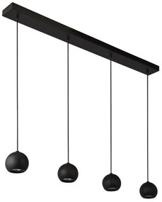 Searchlight 1014-4BK - Csillár zsinóron EINDHOVEN 4xGU10/50W/230V fekete