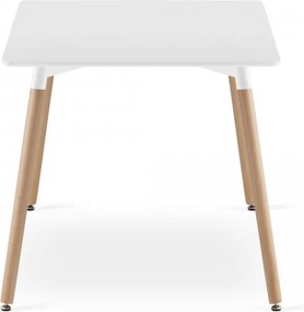 Étkezőszett 1 + 4, fehér étkezőasztal ADRIA 120x80 cm + krémszínű bársony szék LAVA