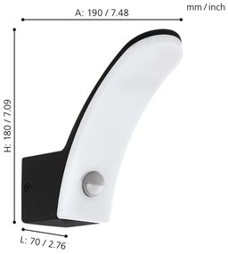 Eglo 98149 - LED Kültéri lámpa érzékelővel FIUMICINO LED/11W/230V IP44