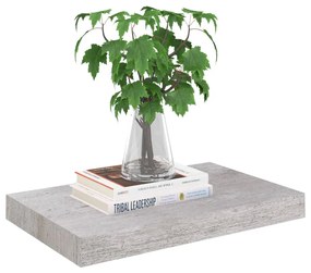 2 db betonszürke MDF lebegő fali polc 40 x 23 x 3,8 cm