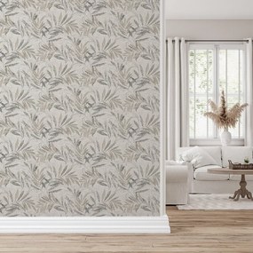 Arthouse Signature 2 Luxury Leaf ezüst-szürke leveles texturált vinyl tapéta – 299302