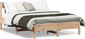 vidaXL tömör fenyőfa ágy matrac nélkül 160 x 200 cm