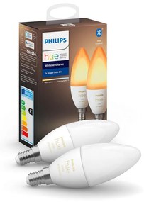 KÉSZLET 2x LED Szabályozható izzó Philips Hue WHITE B39 E14/4W/230V 2200K-6500K