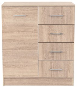 Miami komód 1 ajtós 4 fiókos 80x92 cm sonoma tölgy-sonoma tölgy