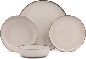 Tányérkészlet porcelán, fahéj, 24 darabos