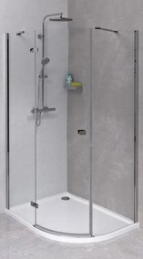 Polysan Fortis Line zuhanykabin 120x90 cm félkör alakú króm fényes/átlátszó üveg FL5290L