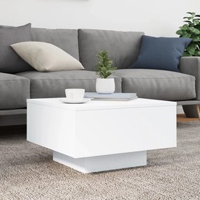 Fehér dohányzóasztal LED-lámpákkal 55 x 55 x 31 cm