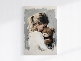 Canvas Vászonkép Portré Gyerek Lány Plüss Mackó 80x120