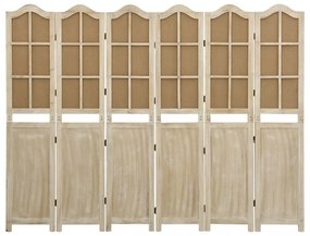 6 paneles barna szövet paraván 214 x 165 cm