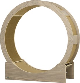 PawHut Macska Futókerék 91 cm Átmérőjű Macska Kerék Fék Funkcióval, Futópad Kaparó Paddal, Macska Kerék Nyomvonal Fogyásért és Egészségért, Dió | Aoso