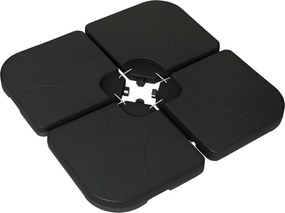 Outsunny Napernyő Súly 4 Darabos Készlet, 60 liter vízzel/ 78 kg homokkal tölthető, Piac Napernyő Táv, Keresztnapernyő Alap, HDPE, Fekete | Aosom