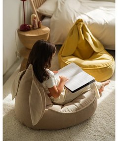 Bézs bársony gyerek babzsákfotel Bunny – Wigiwama