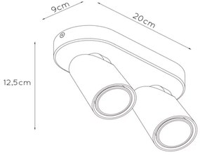 Lucide 23954/11/31 - LED spotlámpa XYRUS 2xGU10/5W/230V fehér