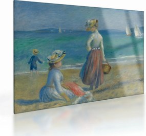 Üveg kép - Auguste Renoir, Figures on the Beach, reprodukciók (70x50 cm)
