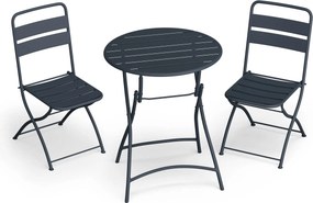 Blumfeldt RetroChic kerti garnitúra | 1 asztal + 2 szék | 60 cm | összecsukható | bevonatos | időjárásálló