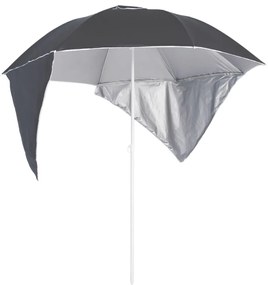 antracitszürke strandnapernyő oldalfalakkal 215 cm