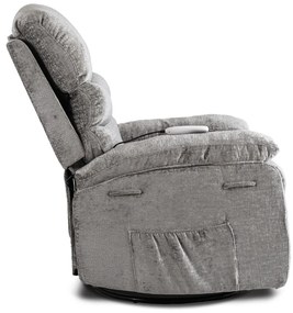 Elektromosan Vezérelhető Masszázsfunkciós Relaxfotel Fotel Szürke Színben. BRUCE