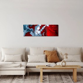 Absztrakt foltok képe (órával) (90x30 cm)