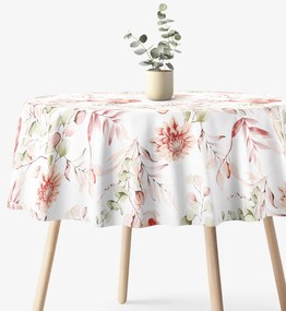 Goldea kör alkó pamut terítő deluxe - akvarell virágok Ø 150 cm
