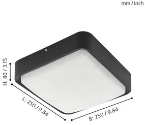 Eglo 97295 - LED Dimmelhető fürdőszobai mennyezeti lámpa PIOVE-C LED/14,6W/230V