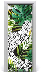 Ajtóposzter trópusi levelek 85x205 cm