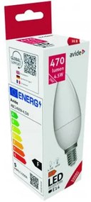 LED izzó, E14, gyertya, 4,5W, 470lm, 3000K, AVIDE (AVLED031)
