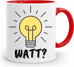 Piros Bögre Ajándék Villanyszerelőnek Watt? Izzó nyomott mintával