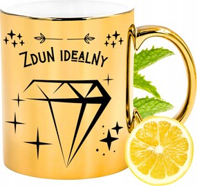 Prémium Arany Csillogó Bögre Ajándék Nyomtatott Fotóval