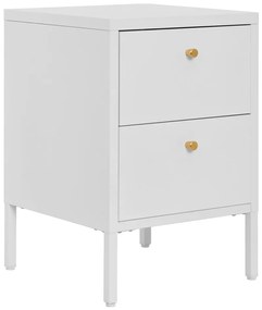 Dalby fiókos szekrény, 2 fiók, acél, fehér 40x40x59,5 cm