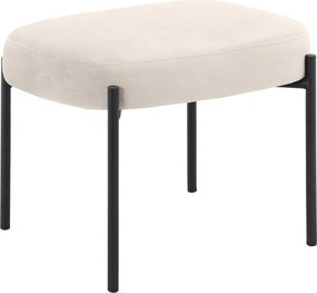 Krémszínű bársony fotel lábtartóval Jerry – Støraa