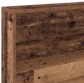 Tároló fejtámla polcokkal fejtámlával Régi fa 150 cm Faanyag